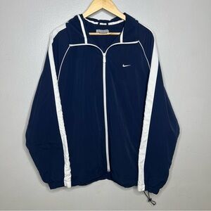 Vintage Nike Silver Tab Windbreaker Jacket Full Zip Embroidered Logo Vented - XL